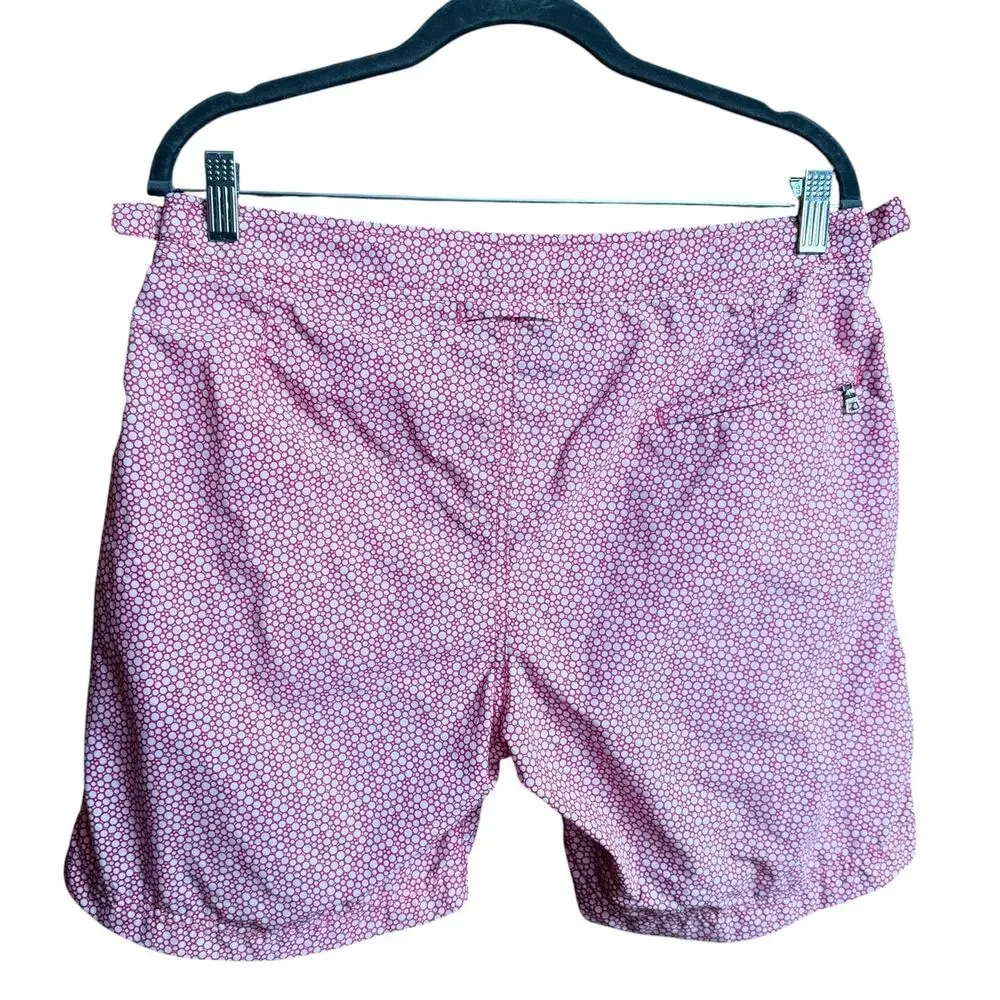 Orlebar Brown Bulldog Swim Shorts Size 30 Pink White Luxury Swim Trunks